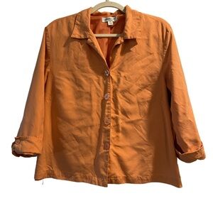 Coldwater Creek Vibrant Orange Collared Blouse